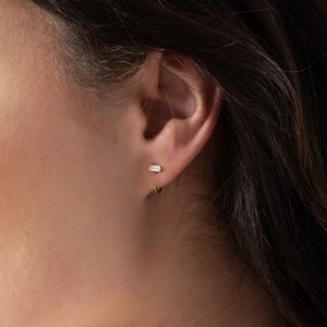 Elegant Gold and White Earrings